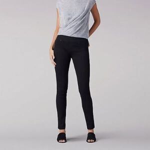 Lee Sculpting Skinny Pull On Jeans Womens 12 Black Slim Fit Stretch NEW